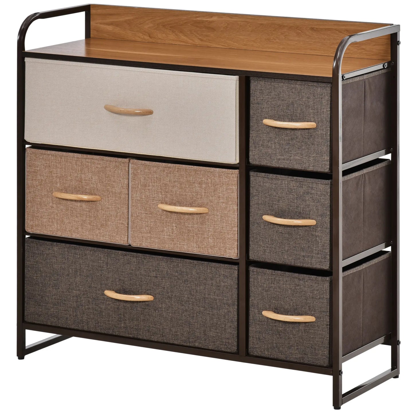 7-Bin Dresser Storage Tower, Fabric Bins with Metal Frame Storage Cabinets Multi Colour at Gallery Canada