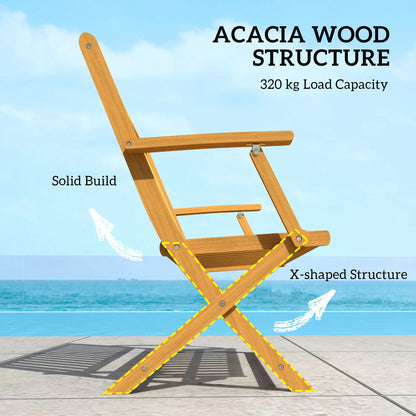46.5" Foldable Wood Outdoor Bench, Backrest, Armrests, Teak Patio Chairs at Gallery Canada