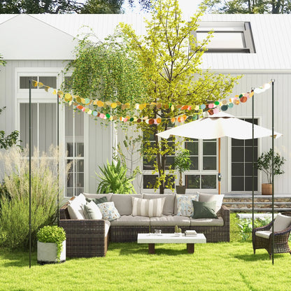 4 Pack 10' Steel String Light Poles, for Patio, Backyard, Black Lighting & Ceiling Fans at Gallery Canada