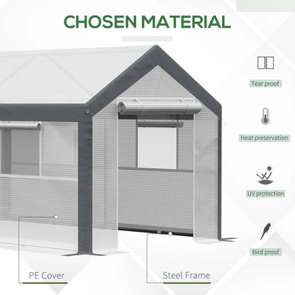 7' x 12' x 7' Heavy Duty Walk-In Greenhouse, Plant Growing Tent, White Tunnel Greenhouses at Gallery Canada