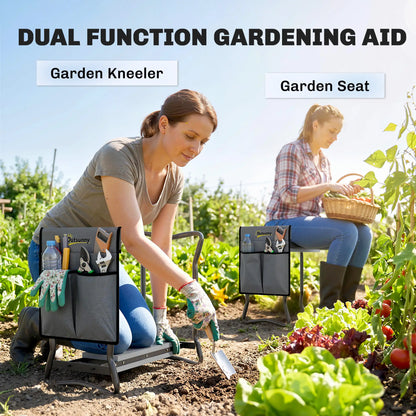 Foldable Garden Kneeler Seat, Thick EVA Foam Pad, Tool Pouch, Grey Garden Accessories at Gallery Canada