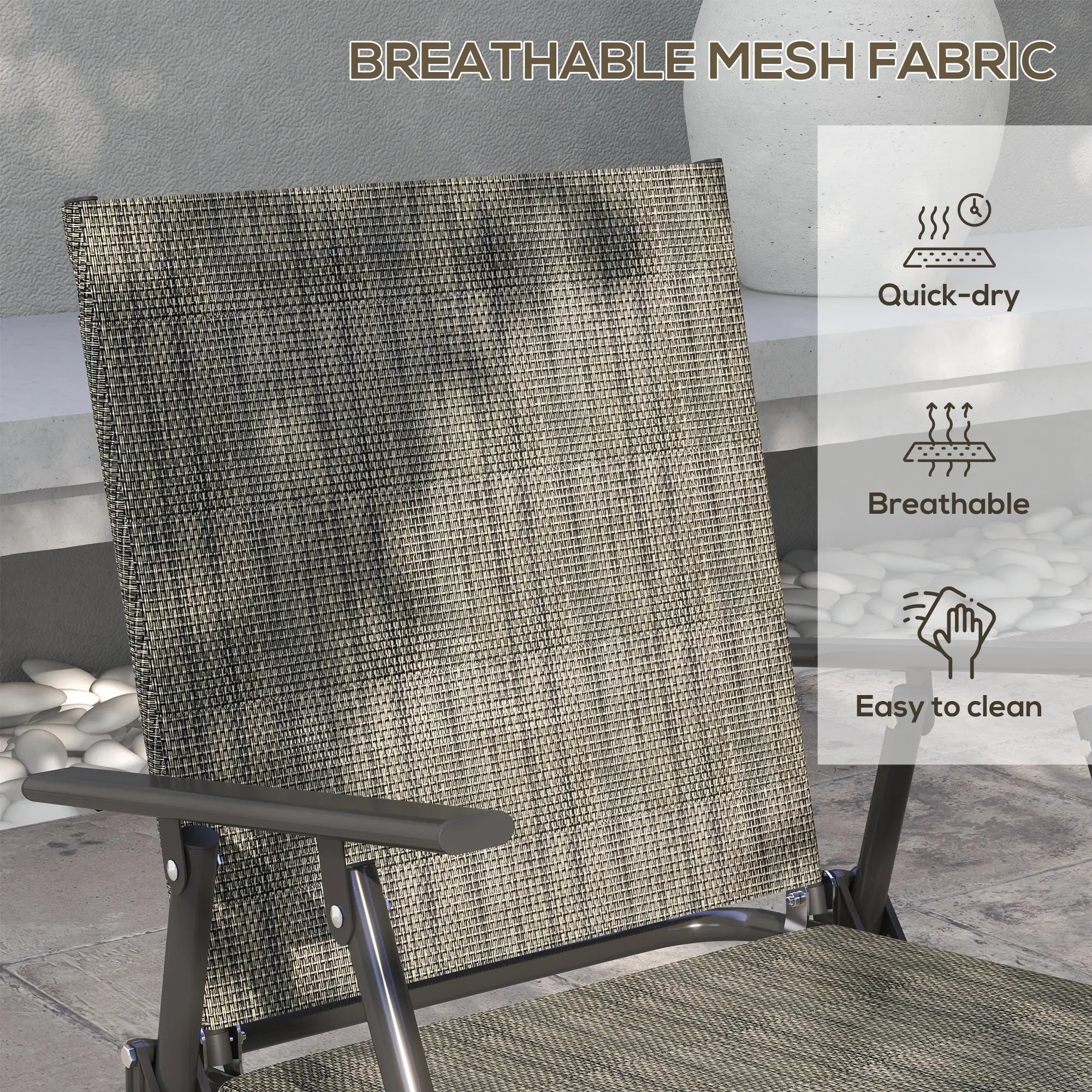 Outdoor 4-Piece Patio Set, 2 Foldable Armchairs, Loveseat, Glass Table, Brown Patio Furniture Sets at Gallery Canada