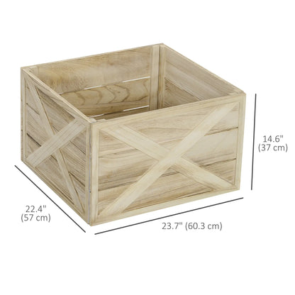 24" Farmhouse Christmas Tree Cover, Wood Collar Box, Light Distressed Finish Christmas Trees at Gallery Canada