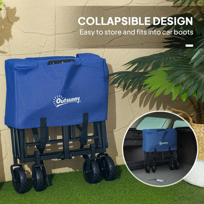 Heavy Duty Collapsible Folding Garden Cart, Universal Wheels, Blue Bike Cargo Trailers at Gallery Canada