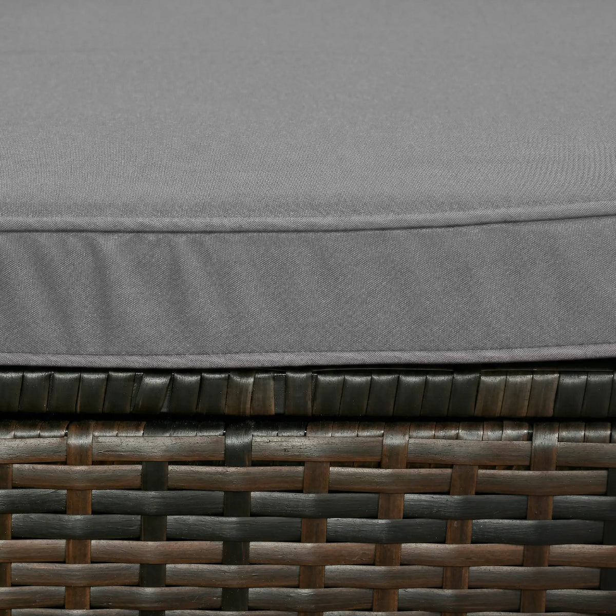 3-Piece Patio Furniture Set With Cushions, Outdoor Rattan Sofa With Glass Table