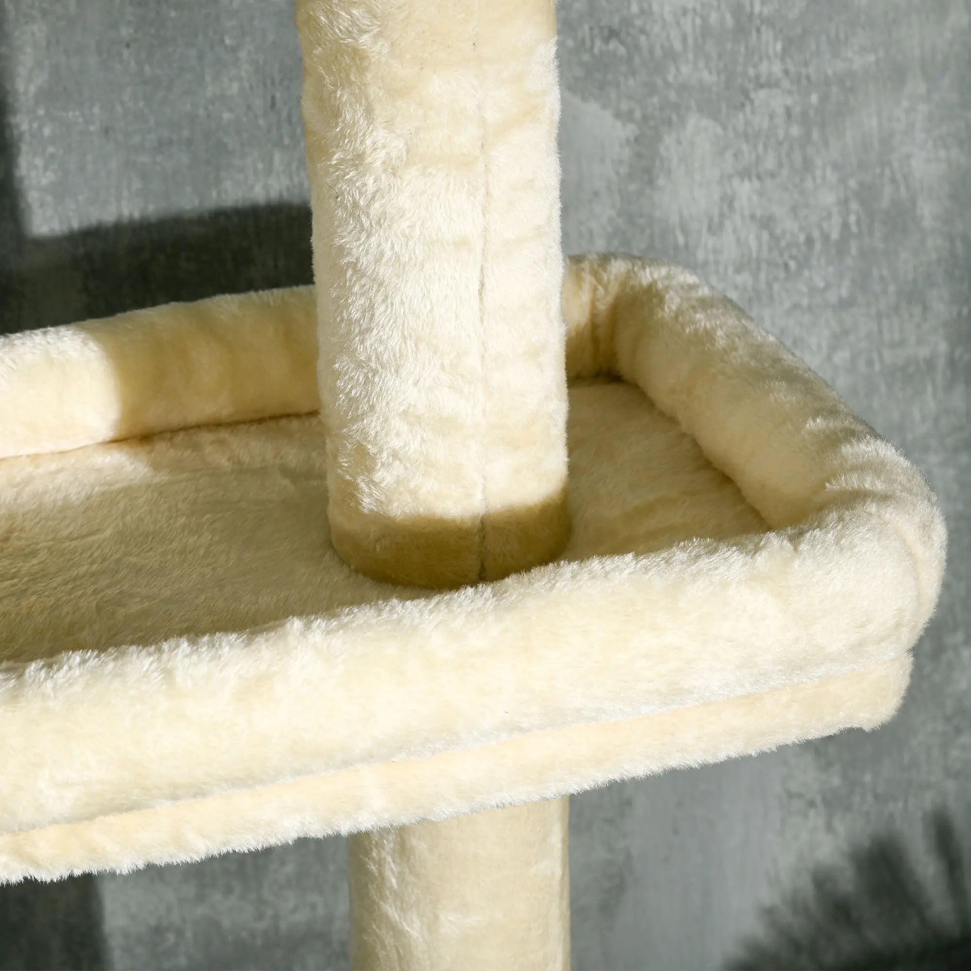 Adjustable Cat Tree, Scratching Post, House, Bed, 91-102 Inches, Beige Floor to Ceiling Cat Trees at Gallery Canada