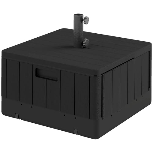 Outdoor Umbrella Base with Wheels, Holds 176lbs Stand or 110lbs Water, Black