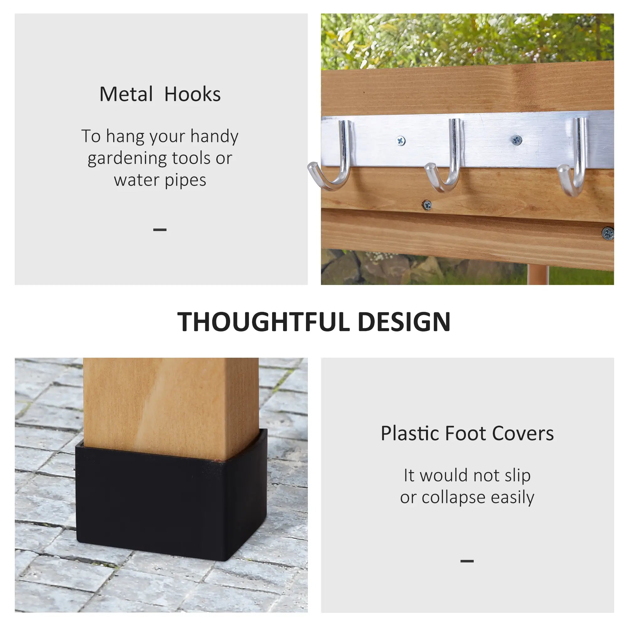 Outdoor Wooden Potting Bench Work Station, Natural Potting Benches & Tables at Gallery Canada