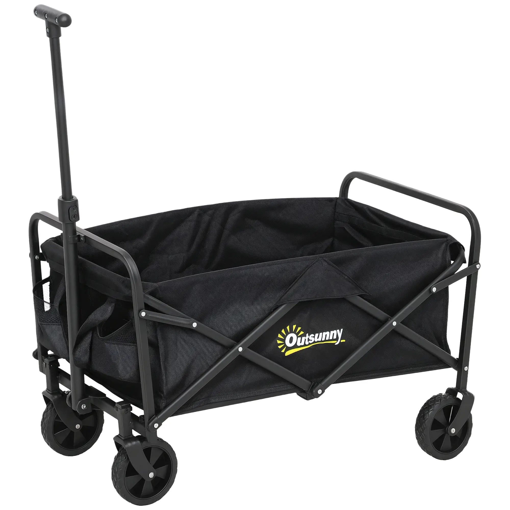 Collapsible Folding Garden Cart, Heavy Duty, Universal Wheels, Adjustable Handle, Black Folding Garden Carts at Gallery Canada