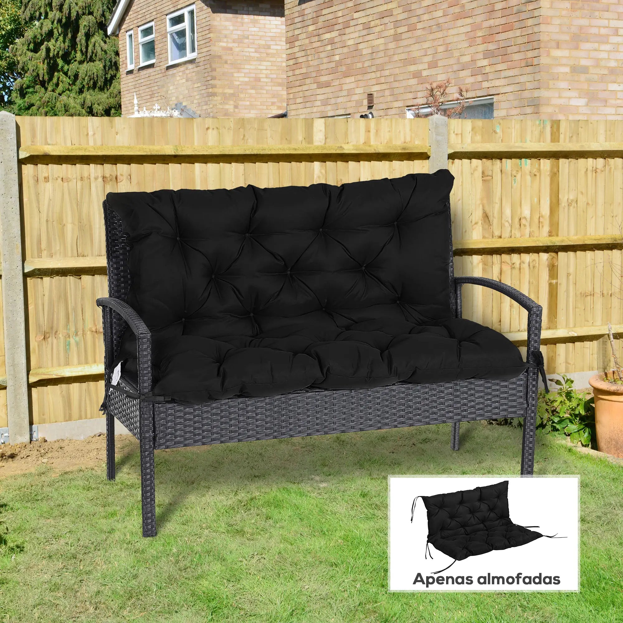 Porch Swing Cushion, Garden Bench Cushion with Backrest, Non-Slip, 39.4