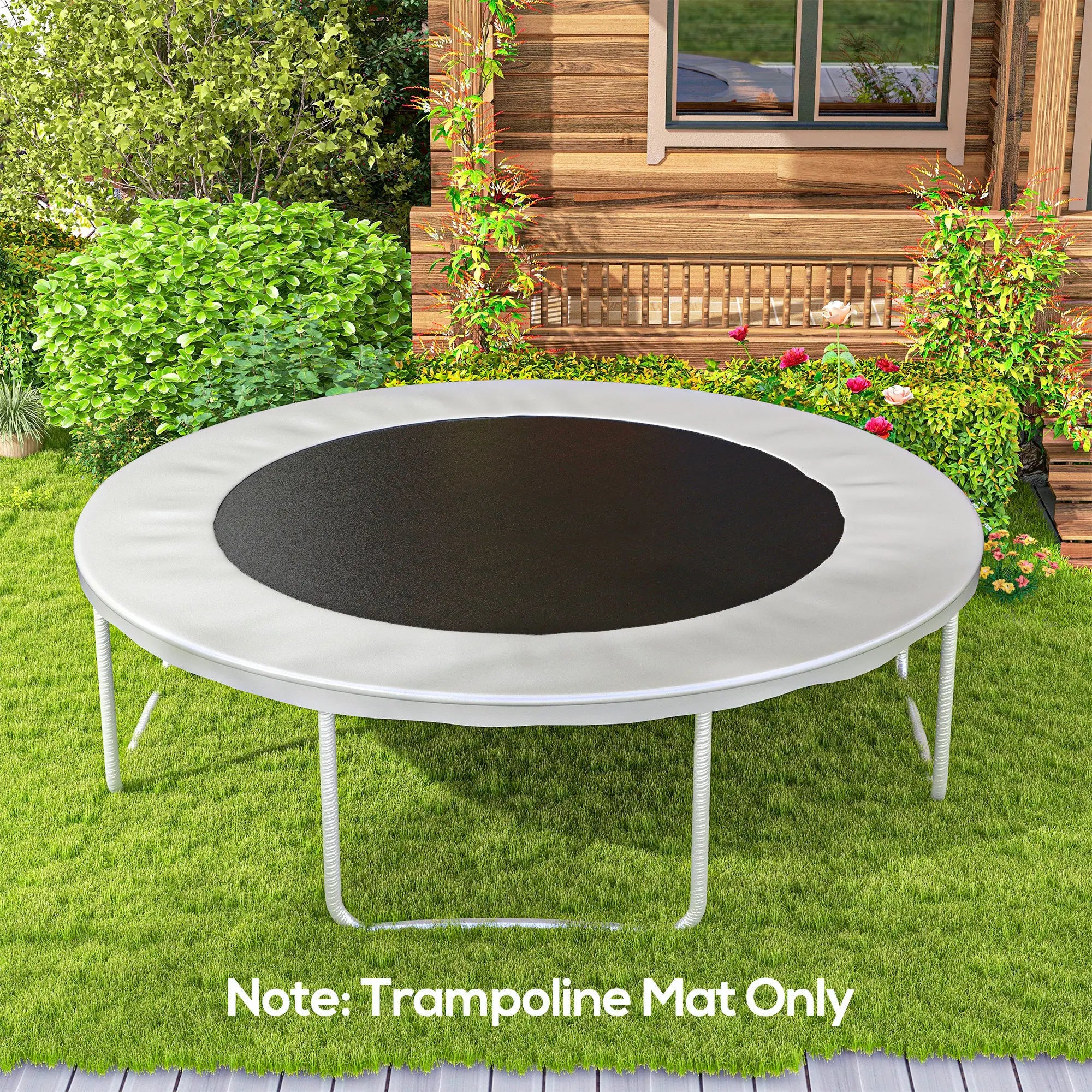 Trampoline Mat Replacement, 12ft, with Spring Pull Tool, 72 V-Hooks, Black Trampolines at Gallery Canada