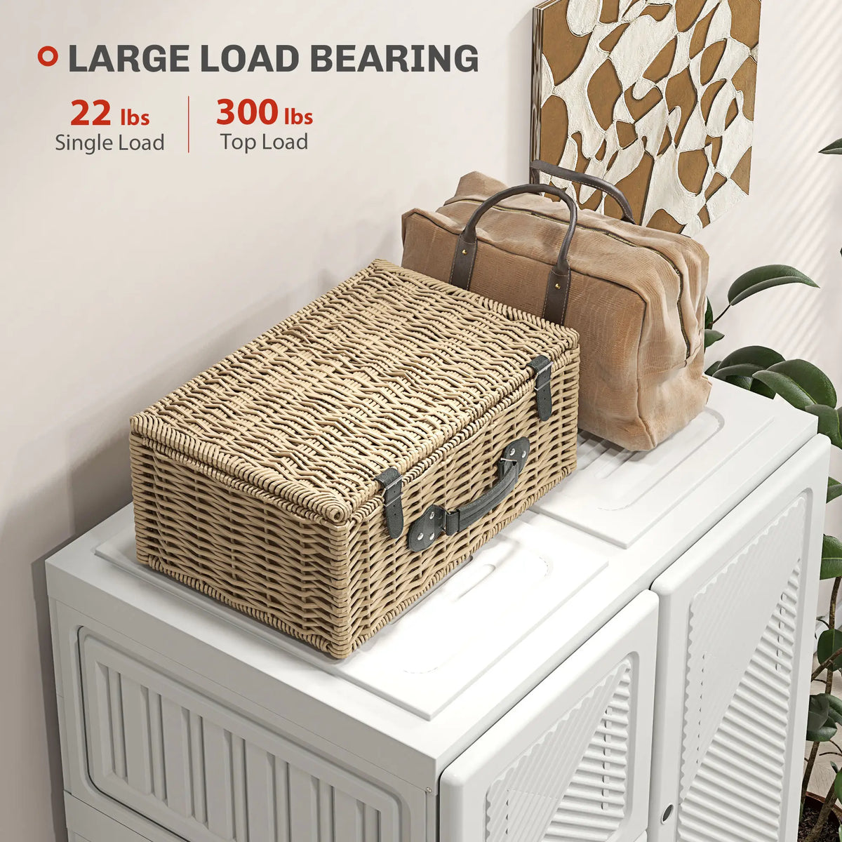 Portable Wardrobe, Foldable Clothes Organizer, 8 Compartments, Magnet Doors, White Clothing Storage at Gallery Canada