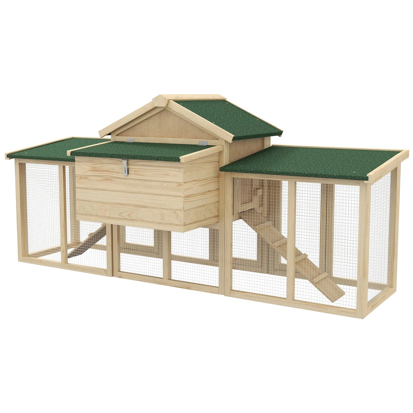 Wooden Chicken Coop, Large Rabbit Hutch with Nesting Box, Run, Ramp Chicken Coops at Gallery Canada