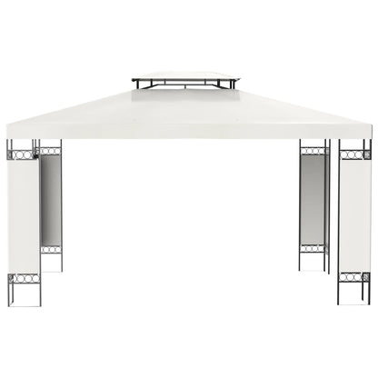 10' x 13' Gazebo, Double Roof Patio Canopy With Screen, White Gazebos at Gallery Canada