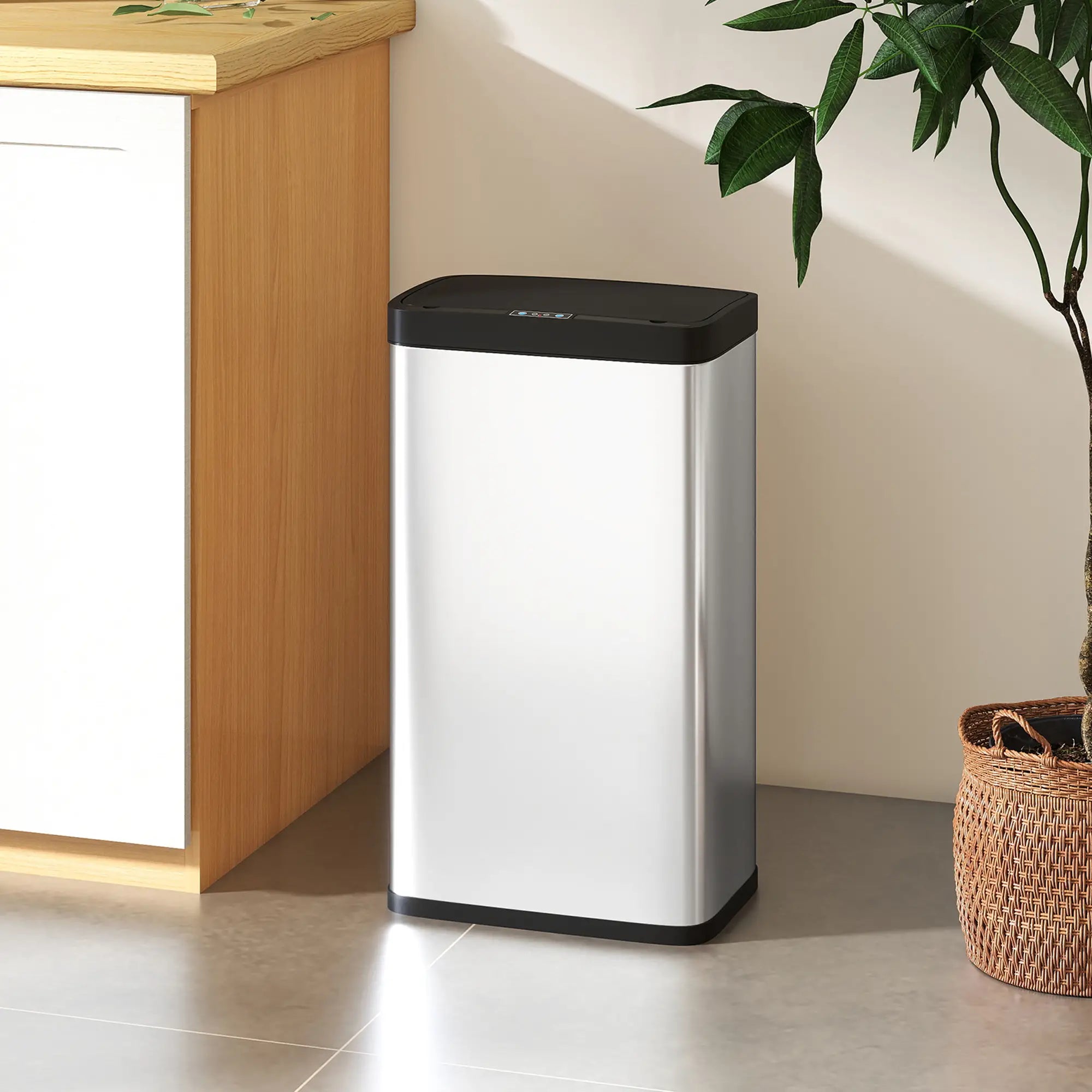 12 Gallon Sensor Can, Automatic Garbage Can, Stainless Steel, Silver Household Supplies at Gallery Canada