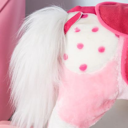 Plush Rocking Horse, Realistic Sound, Kid Ride-On Toy, Light Pink Rocking Horses at Gallery Canada