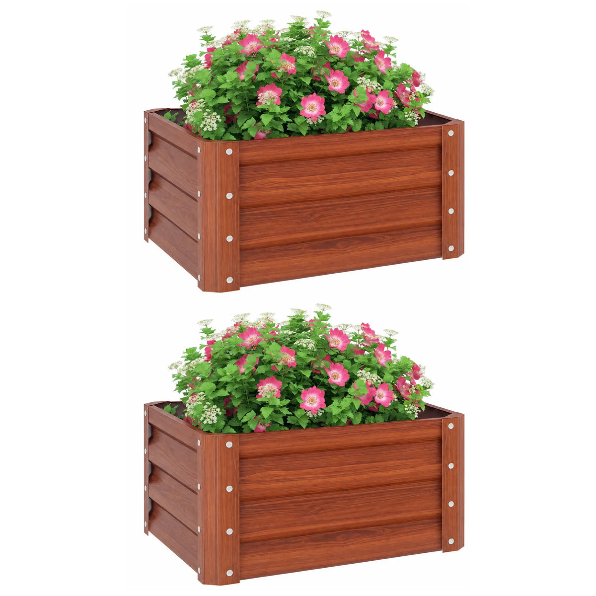 2' x 2' x 1' Raised Garden Bed, Dark Brown Galvanized Planter Boxes at Gallery Canada
