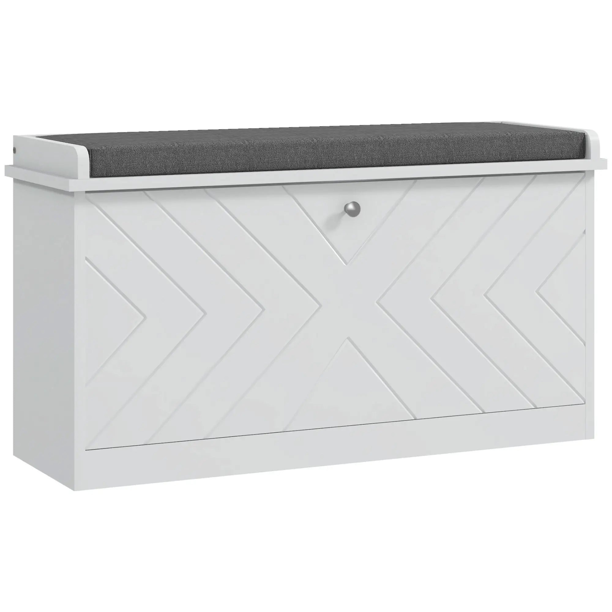 Shoe Storage with Seat, Upholstered Hallway Bench, Shoe Bench with Flip Drawer, Adjustable Shelf for 8 Pairs of Shoes Shoe Storage Cabinets & Racks at Gallery Canada