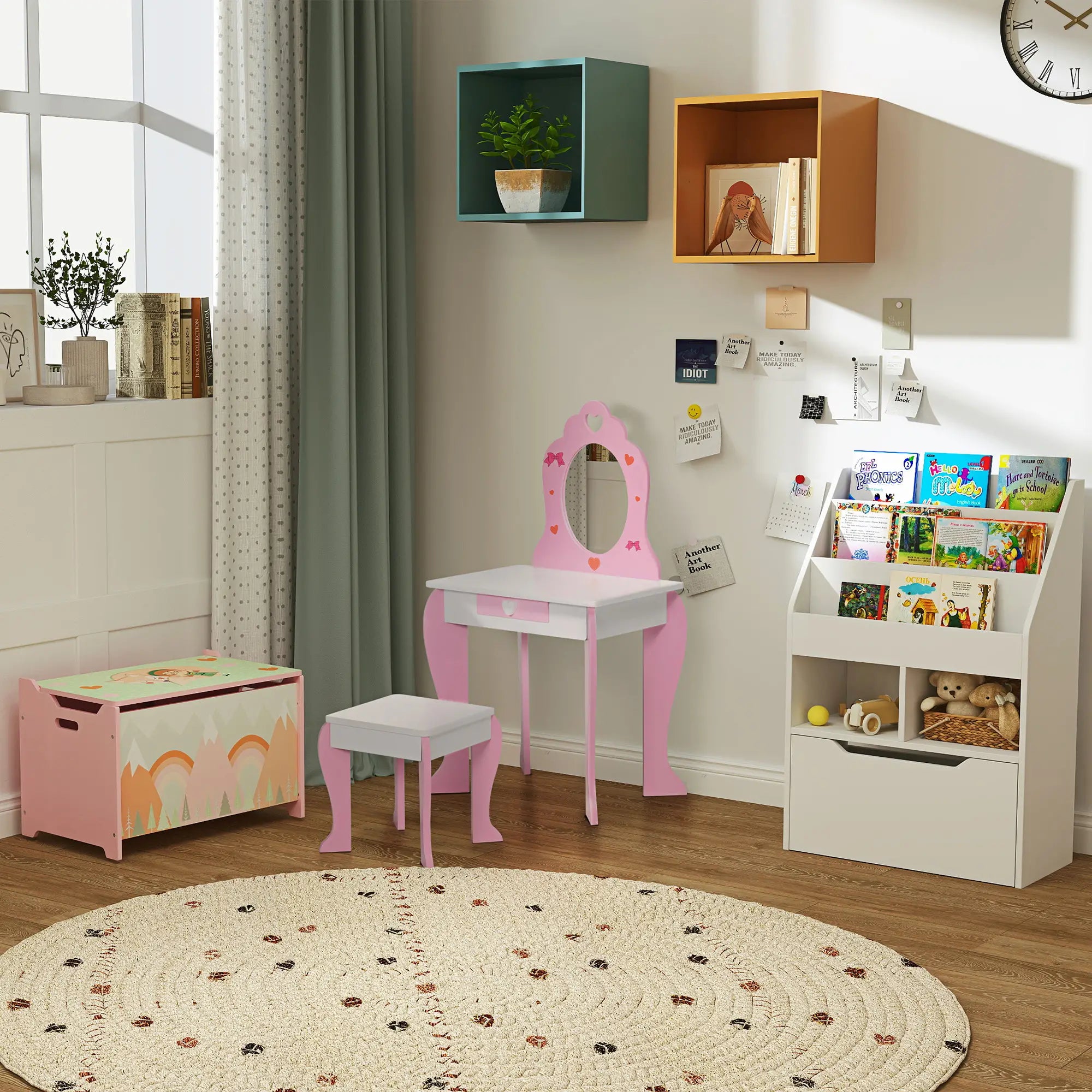 Toy Box with Lid, Storage Organizer, Safety Hinge, Pink Baby & Kids Storage at Gallery Canada
