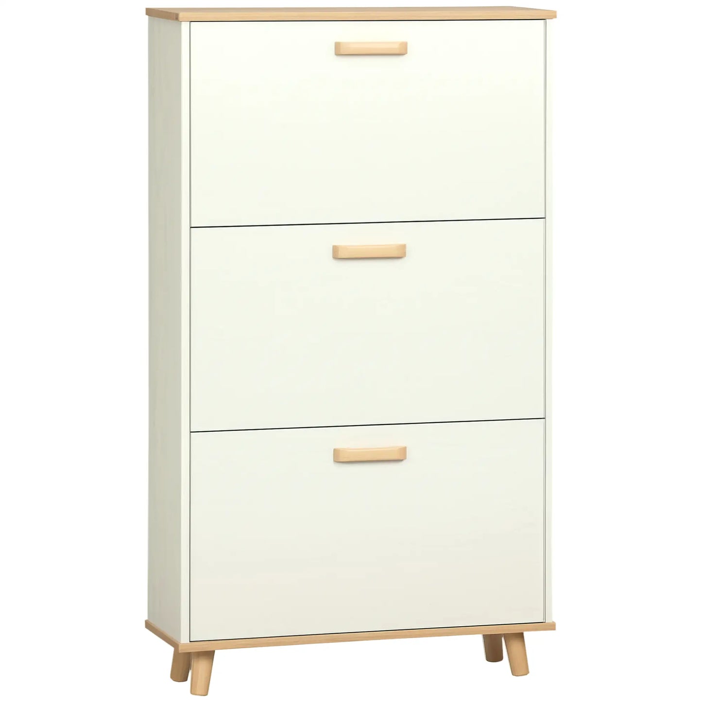 Modern Shoe Cabinet, 3 Flip Drawers, Adjustable Shelf, 12 Pair, White Shoe Storage Cabinets & Racks White at Gallery Canada
