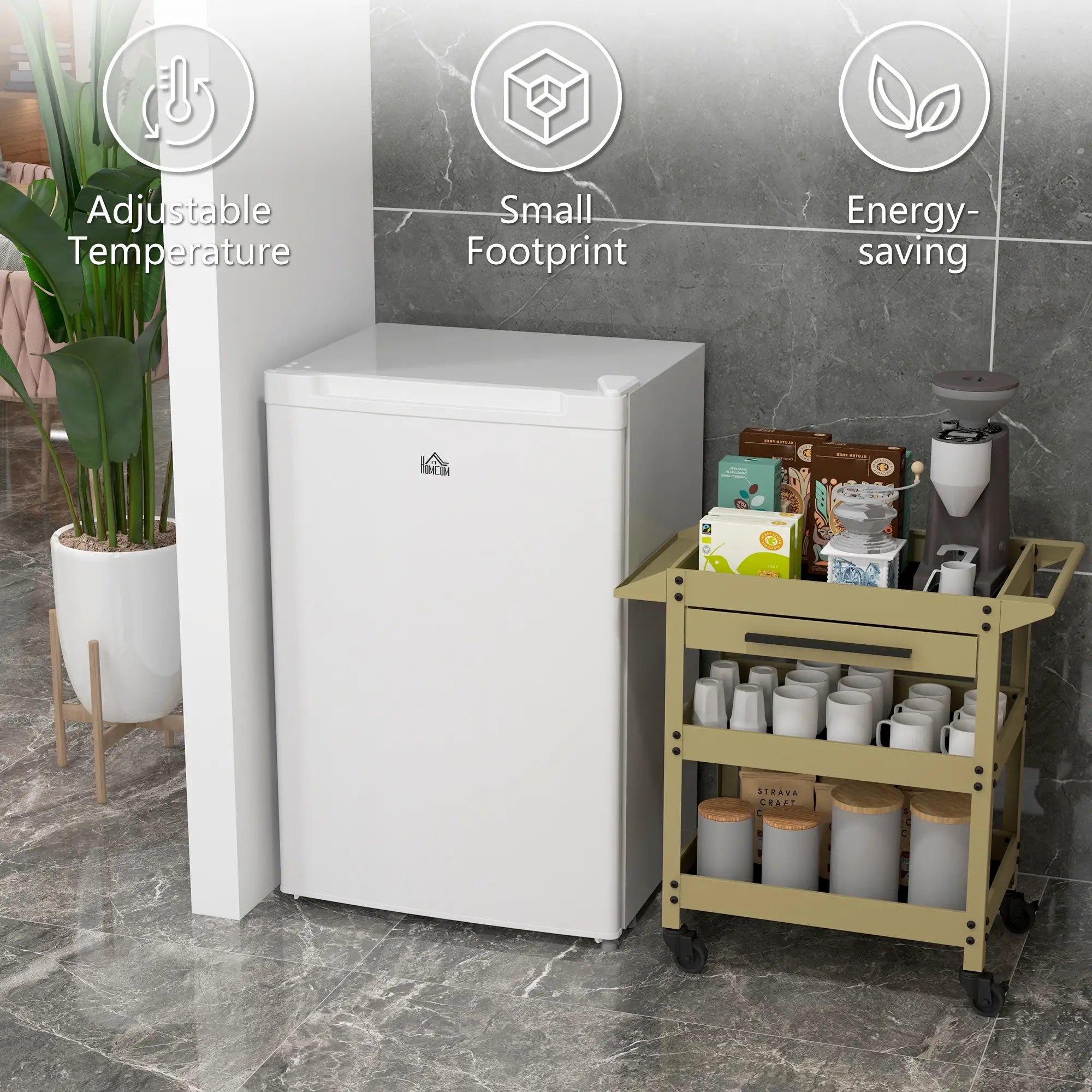 3 Cu.Ft Upright Freezer, Reversible Door, Adjustable Thermostat, White Small Kitchen Appliances at Gallery Canada