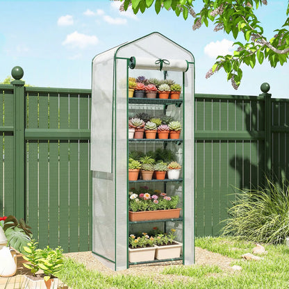 Mini Greenhouse With Screen Roof, 27.6" x 19.7" x 75.6", White Portable Greenhouses at Gallery Canada