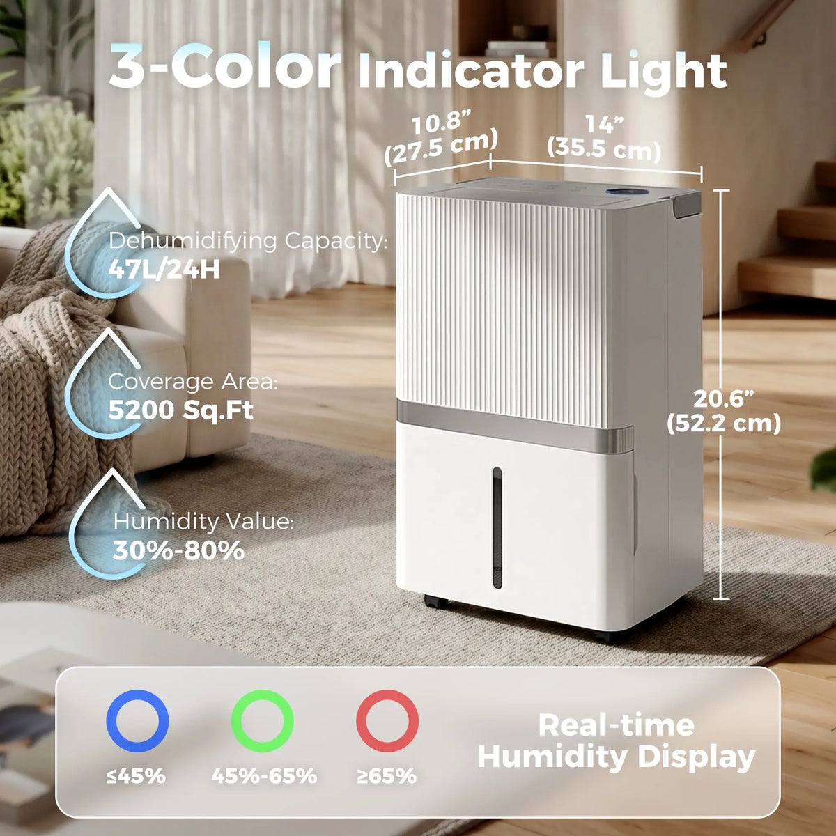 100 Pint Smart Dehumidifier, 5200 Sq Ft, WiFi, App Control Home Dehumidifiers at Gallery Canada