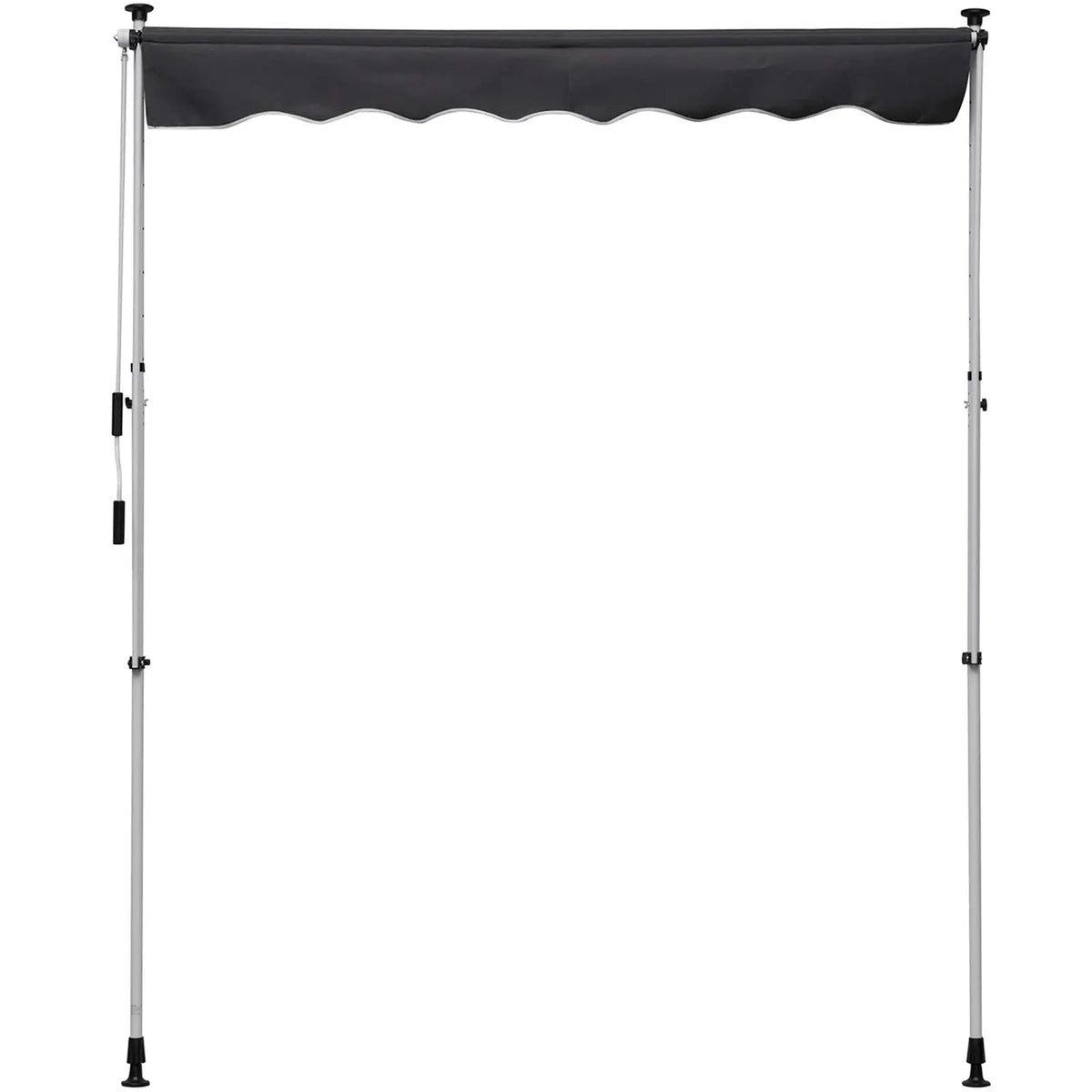 6.6'x5' Retractable Patio Awning, Sun Shade, Water Resistant, Grey Door Awnings at Gallery Canada