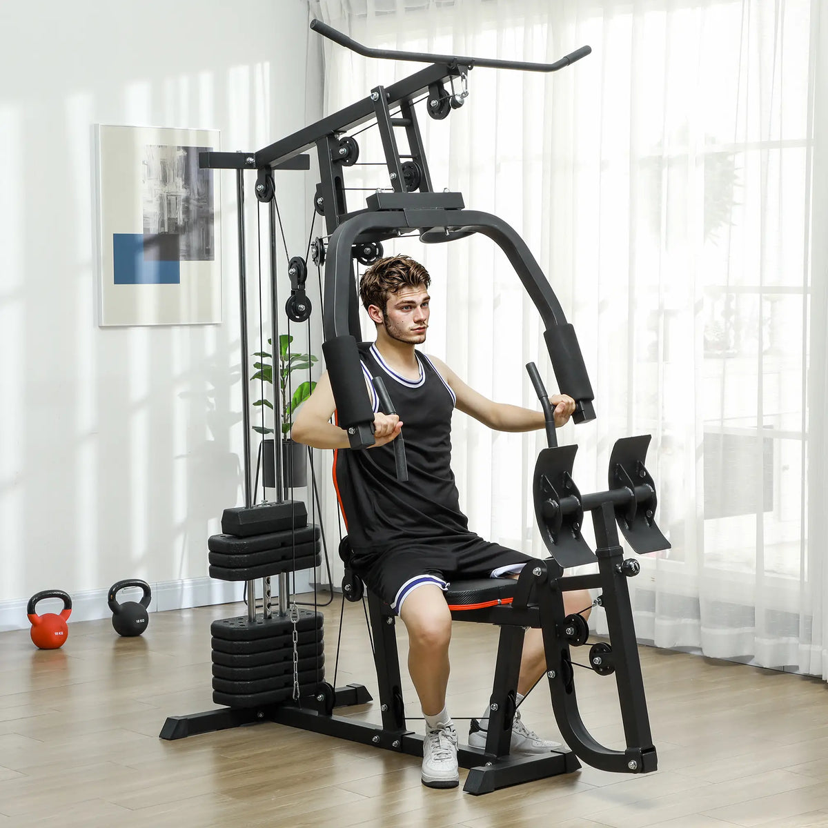 Home Gym Weights Machine, Multi Gym Lat Pulldown, Leg Workout, 99lbs Power Towers at Gallery Canada