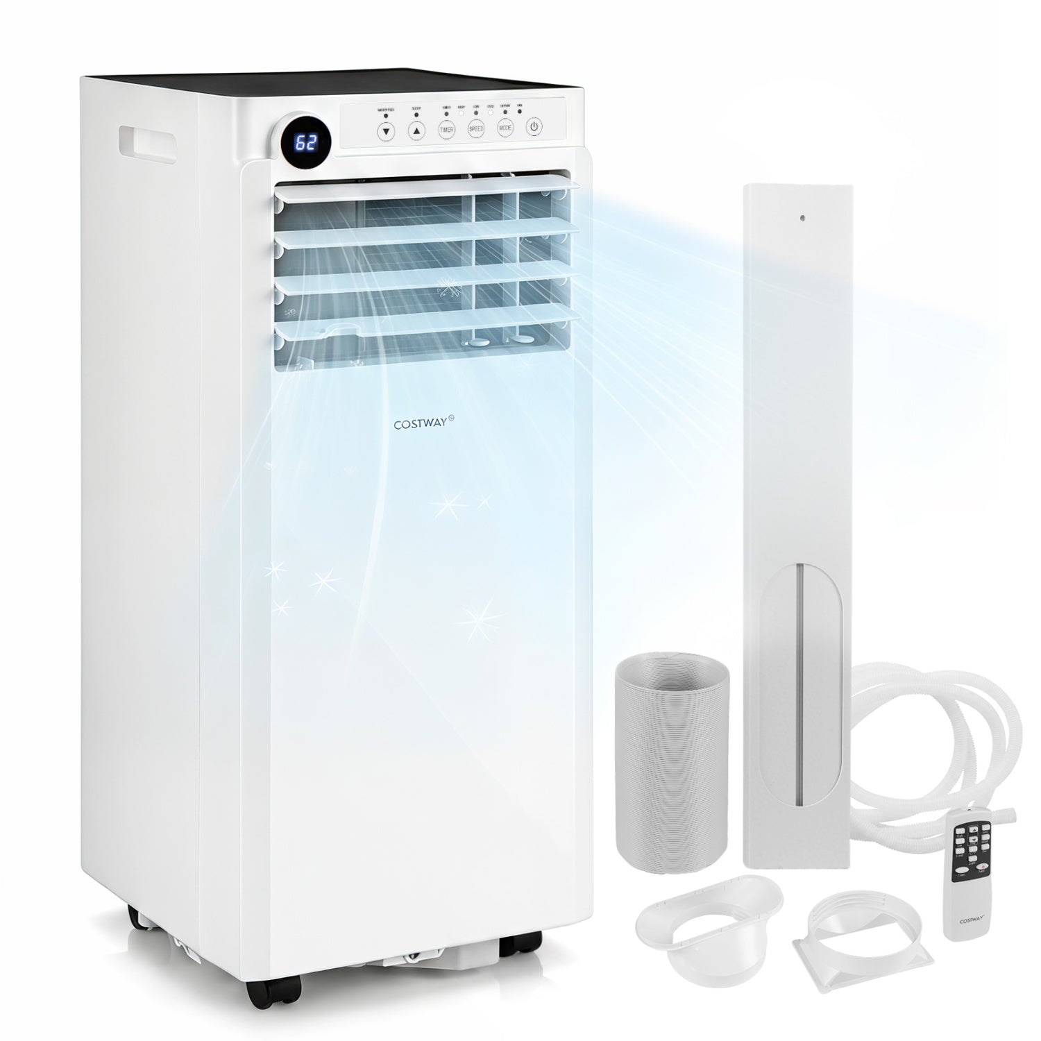 9000 BTU Portable Air Conditionerwith Dehumidifier and 24H Timer, White Portable Air Conditioners White at Gallery Canada