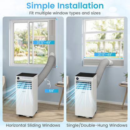 9000 BTU Portable Air Conditionerwith Dehumidifier and 24H Timer, White Portable Air Conditioners at Gallery Canada