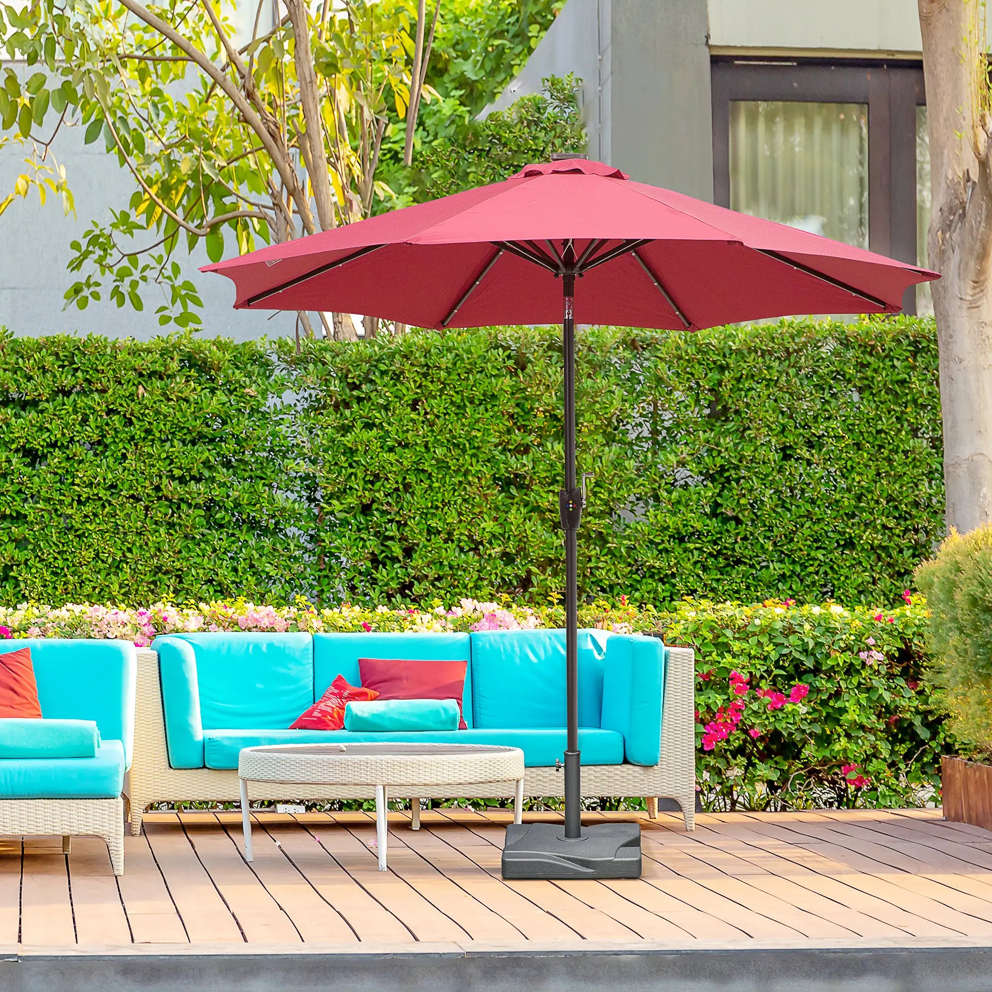 Outdoor Square Cement Parasol Base, Fits Φ1.3