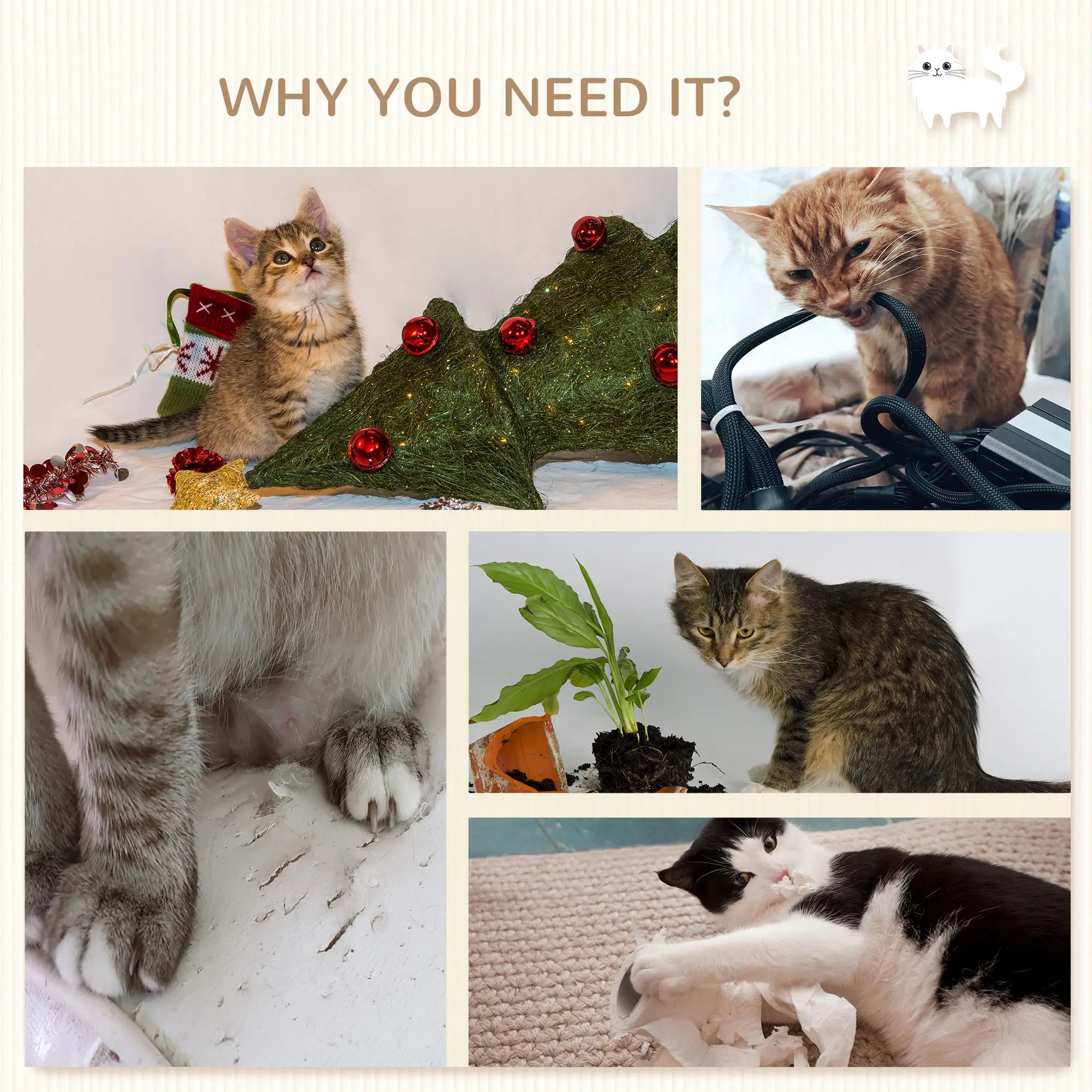 5PCs Cat Wall Shelves, Hammock, Scratching Posts, Perches, Ladder, Light Grey Cat Climbing Wall at Gallery Canada