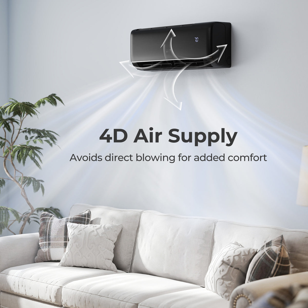 9100 BTU 20.5 SEER2 115V WiFi Mini Split AC, Alexa Compatible, Gray Mini Split Air Conditioners at Gallery Canada