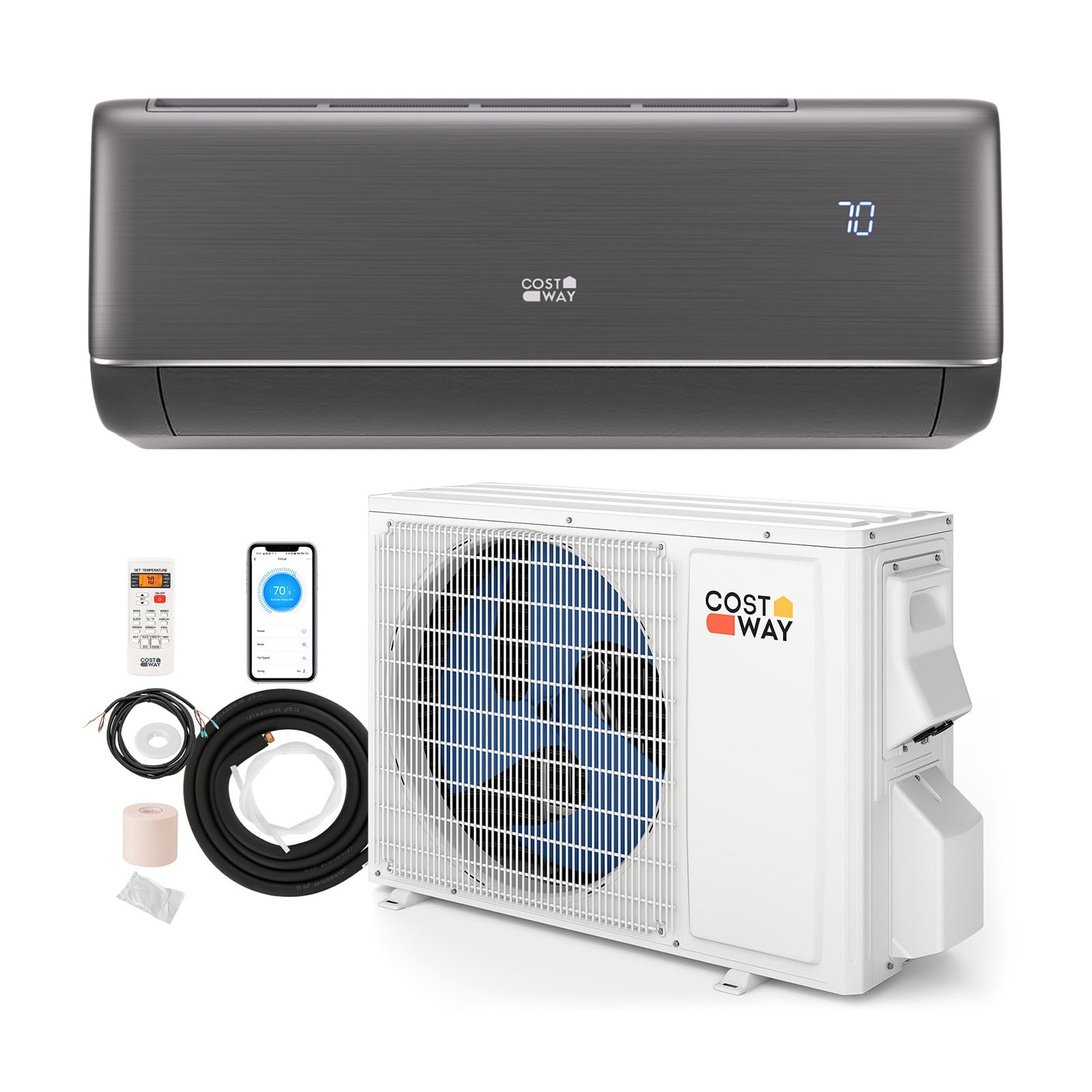 9100 BTU 20.5 SEER2 115V WiFi Mini Split AC, Alexa Compatible, Gray Mini Split Air Conditioners at Gallery Canada