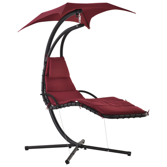 Outdoor Hammock Chair With Stand, Wine Red Patio Swings with Stand Wine Red at Gallery Canada