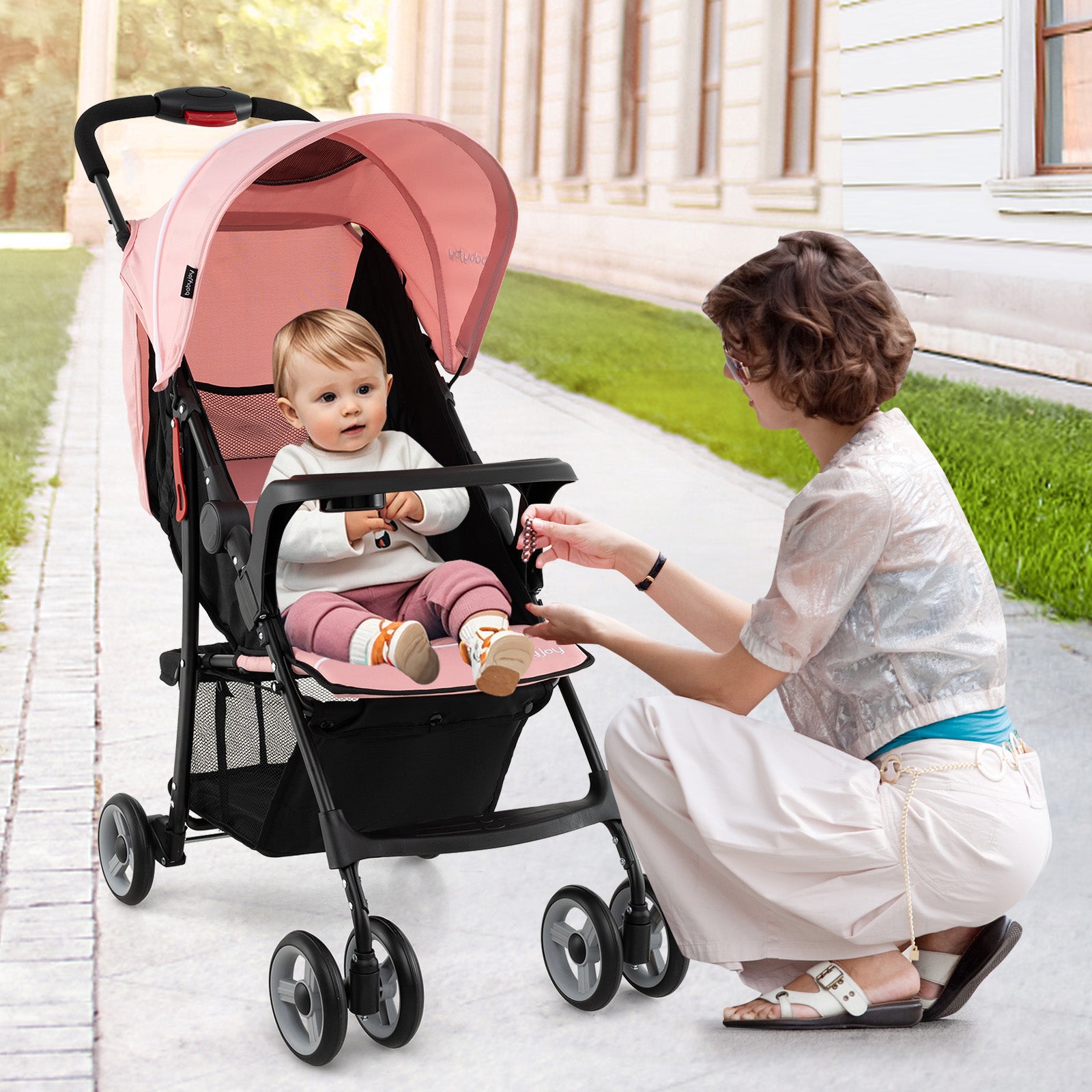 Toddler Travel Stroller, Airplane Canopy, Adjustable Backrest, Pink Baby Strollers at Gallery Canada