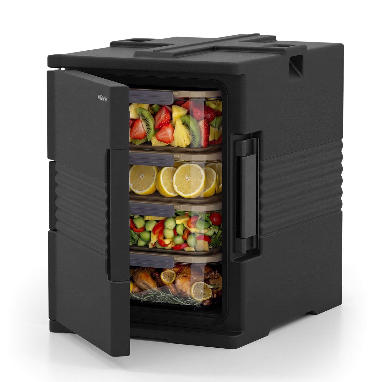 91 Qt Insulated Food Pan Carrier with Door Shafts, Black Kitchen Appliances at Gallery Canada