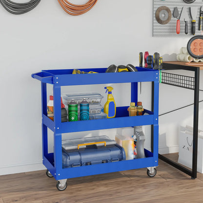 3 Tier Rolling Tool Cart, 330 LBS Heavy Duty Utility Cart, Blue Tool Organizers at Gallery Canada