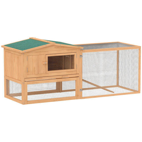 Wooden Rabbit Hutch, Bunny House Chicken Coop with Run