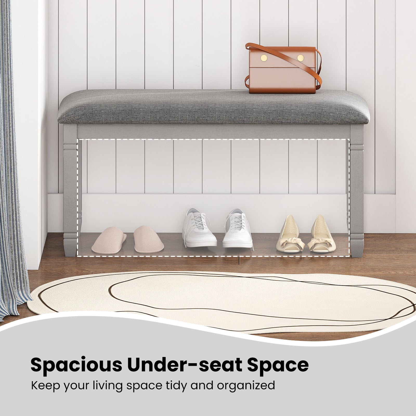 Upholstered Bedroom Bench, Gray Shoe Racks & Storage Benches at Gallery Canada