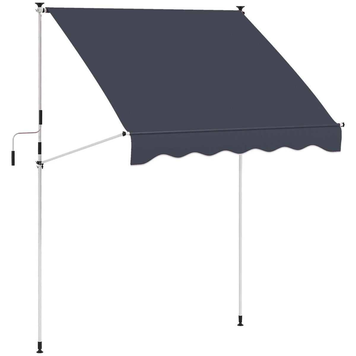 6.6'X5' Retractable Patio Awning, Water Resistant UV Protector, Black