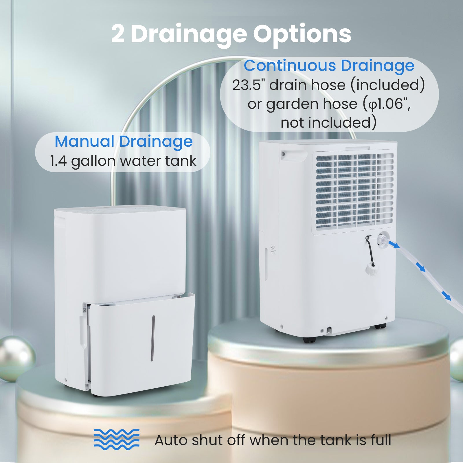 94.5 Pints Dehumidifier, With 24H Timer And LED Display, White Dehumidifiers at Gallery Canada