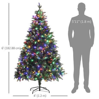6 Foot Prelit Artificial Christmas Tree, Hinged, Dual Color LED Pre Lit Christmas Trees at Gallery Canada