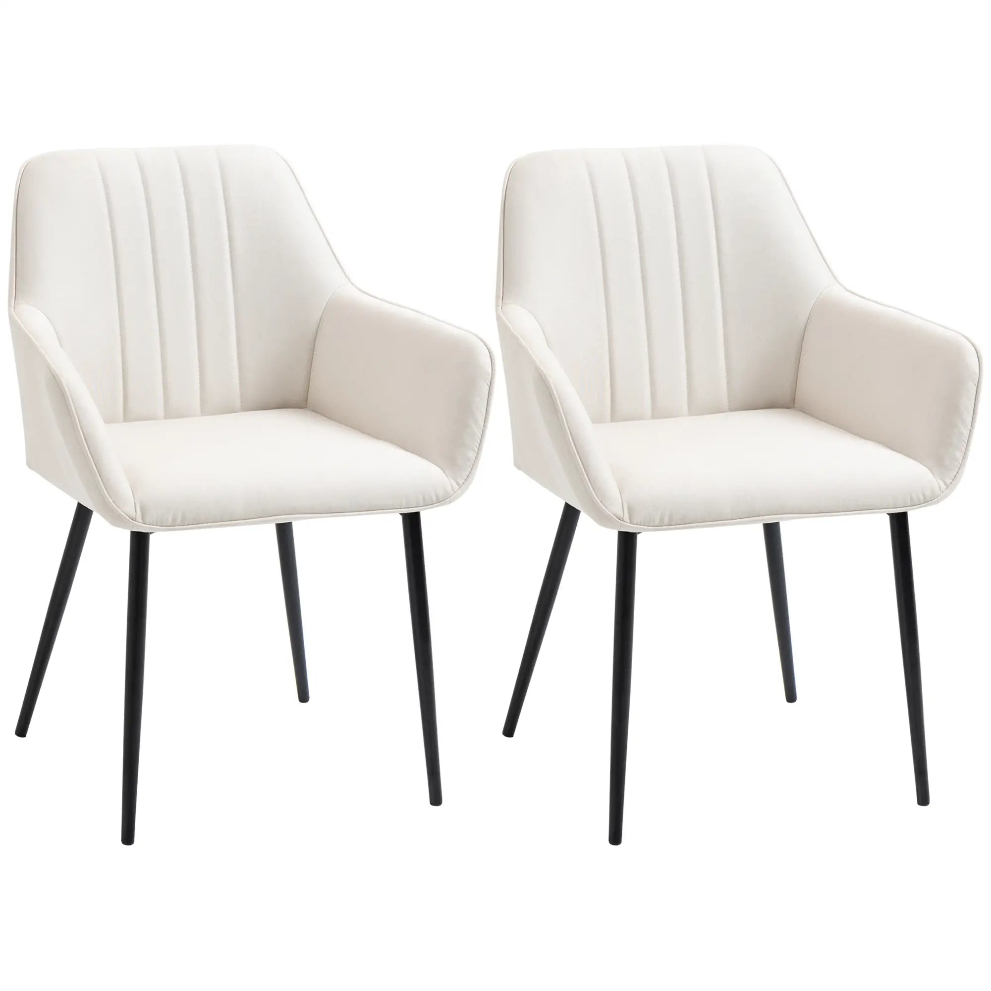 Dining Chairs Set of 2, Upholstered Linen Fabric, Beige Bar Stools at Gallery Canada