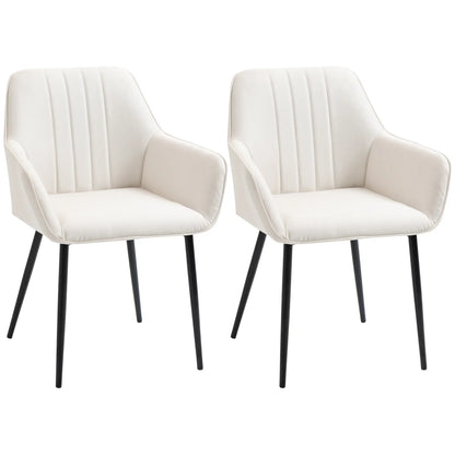 Dining Chairs Set of 2, Upholstered Linen Fabric, Beige Bar Stools at Gallery Canada