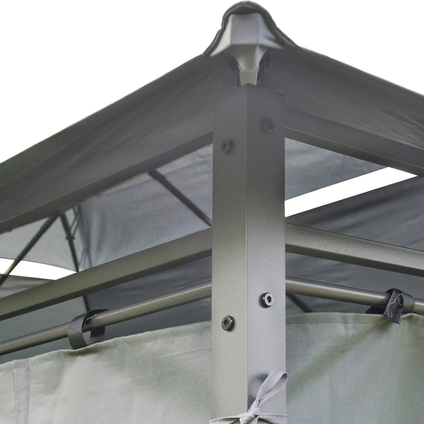 13'L x 10'W x 8.7'H Patio Gazebo, 2-Tiers Garden Canopy, Grey Gazebos at Gallery Canada