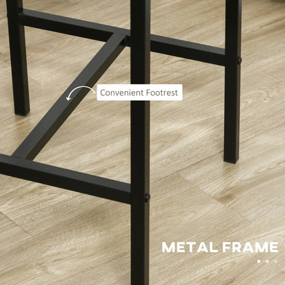 Industrial Bar Table Set, 3 Piece, 2 High Back Stools, Rustic Brown Bar Sets at Gallery Canada