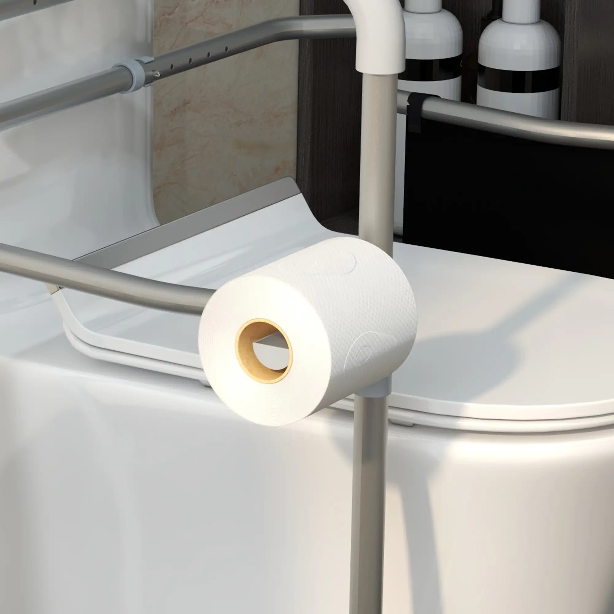 Stand Alone Toilet Safety Frame, Adjustable Height Width, 300lb Grab Bar, Padded Handles Bath Accessories at Gallery Canada