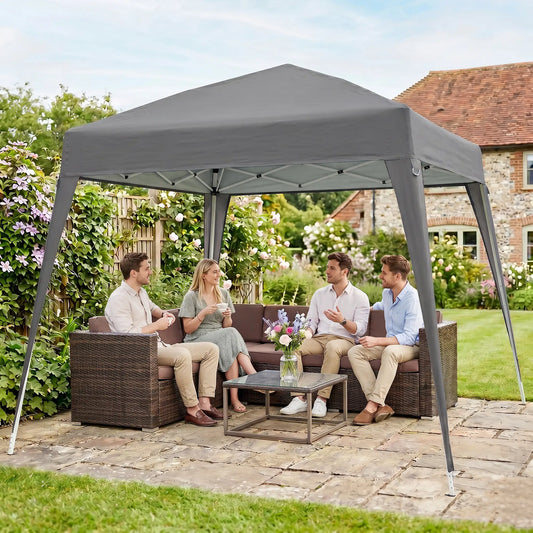8' X 8' Pop Up Canopy, Folding Tent With Bag, Grey Pop Up Canopies Grey at Gallery Canada